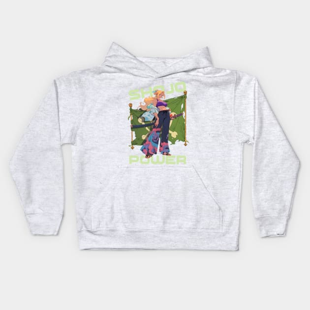 Anime gym girl Kids Hoodie by Positively Petal Perfect 